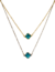 Colares choker folheado cristal de vidro azul trevo Virgínia