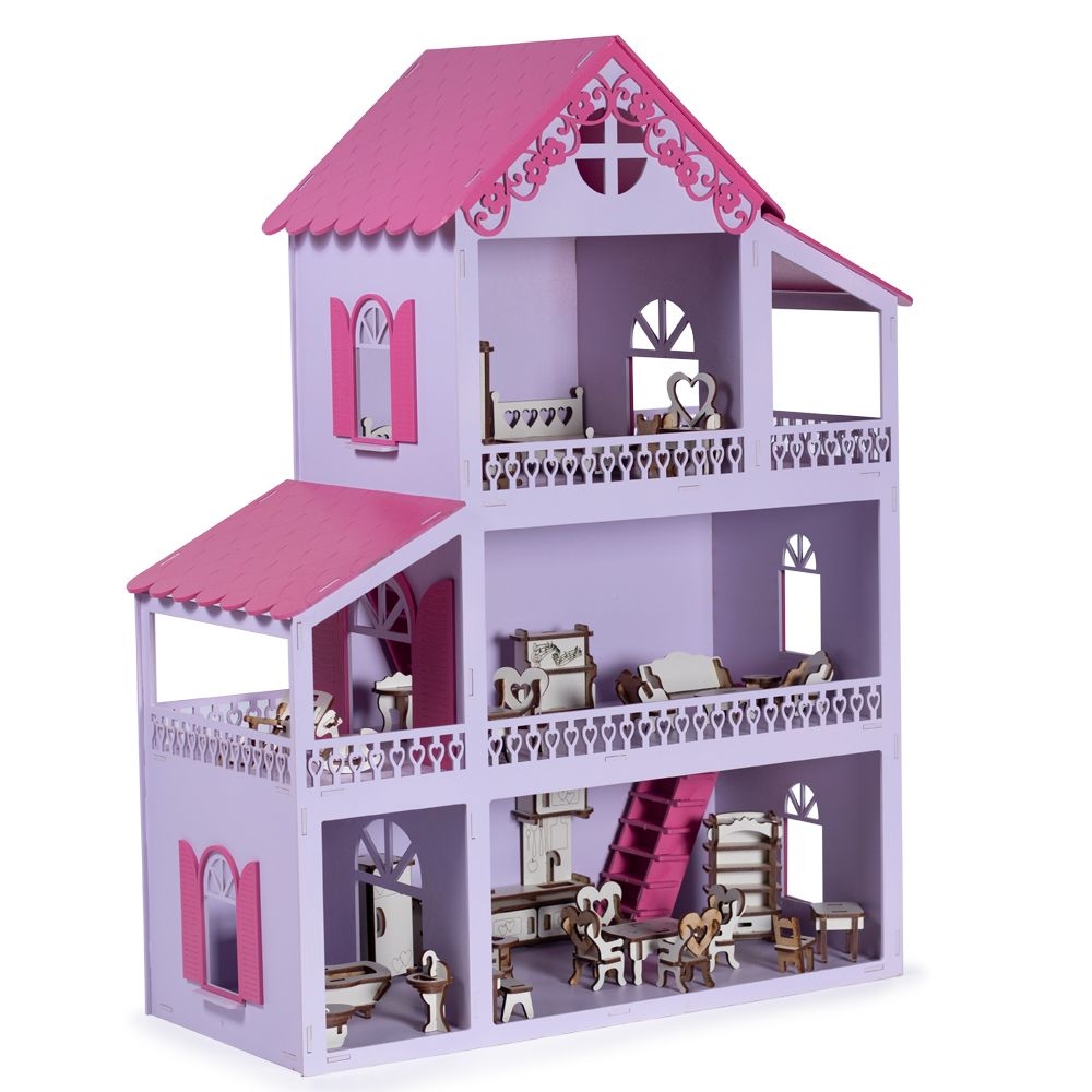 Casa Barbie Casinha De Bonecas Mdf Cru 80 Cm - Collore - Casinha