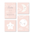 Kit 4 Placas Decorativas Nuvem Estrelas Sonhe Alto