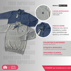 Sweater Mediocierre Polo Gris Oscuro - Importados basics