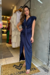 Vestido Feminino Longuete Decote V com Nó e Fenda na Saia - loja online