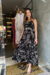 Vestido Longuete Decote Quadrado com Alças Reguláveis - comprar online