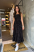 Vestido Feminino Longuete com Decote Quadrado com Alças Reguláveis e Lastex nas Costas - comprar online