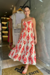 Vestido Feminino Longuete Acinturado com Alças Reguláveis Decote Quadrado com Amarração no Busto na internet
