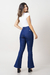 CALÇA JEANS FLARE LAVAGEM ESCURA CINTURA MÉDIA