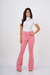 CALÇA FLARE JEANS ROSA FEMININA - 8523092