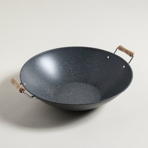 STONELINE® Sartén wok 30 cm - Made in Germany, mango extraíble