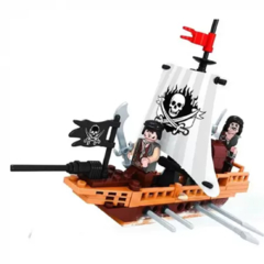 BLOCOS DE MONTAR PIRATAS NAVIO DE BATALHA - 100 PCS - XALINGO - 183939