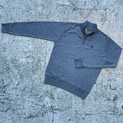 SWEATER POLO MEDIO CIERRE GRIS JASPEADO - comprar online