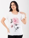Blusa Baby Look Off White Crepe 1762206