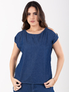 Blusa Ampla Escura Colin-Jeans 1762820