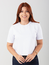 Blusa Semi Cropped Meia Malha Branca 2430061