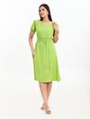 Vestido Midi Verde Verão Viscolinho 2910025