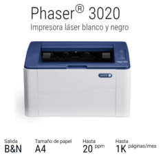 [POR ENCARGUE] IMPRESORA LASER XEROX 3020 USB WIFI