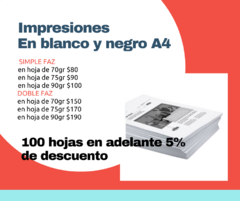 SERVICIO DE IMPRESIÓN | BLANCO Y NEGRO A4 | DOBLE FAZ