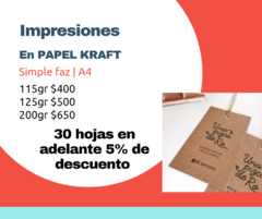 SERVICIO DE IMPRESIÓN | EN PAPEL KRAFT SIMPLE FAZ