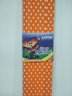 Papel crepé con lunares NARANJA