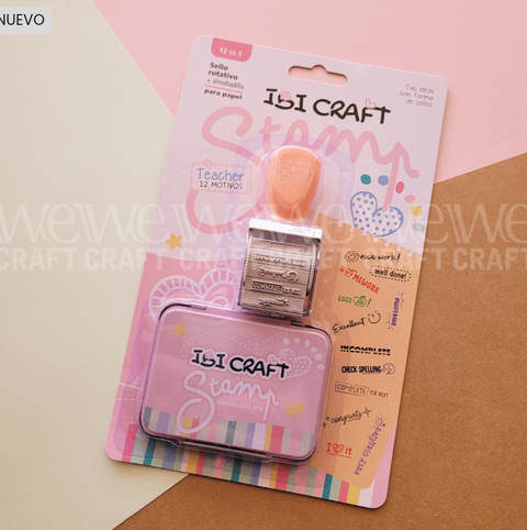 Set de Estampado con Lacre / Cera IBI CRAFT con 2 Sellos y Mango