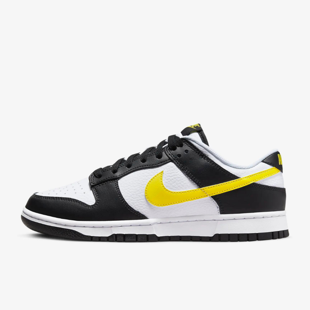 Tênis nike dunk low preto amarelo e branco