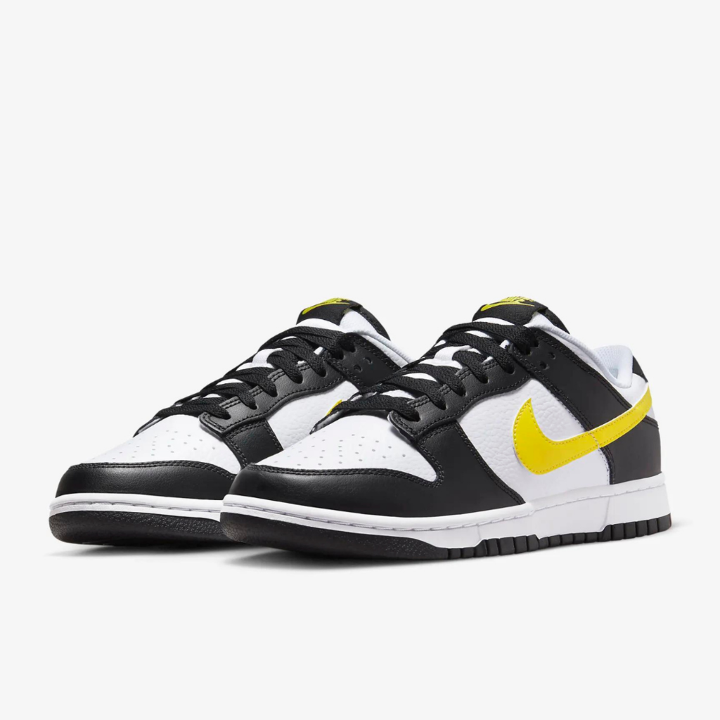 Tênis nike dunk low preto amarelo e branco