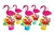 Lembrancinhas Flamingo Tropical Tubete com aplique 13cm - 5 unidades