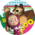 Aplique Redondo Masha e o Urso 5×5 – Pct C/ 10 uni - comprar online