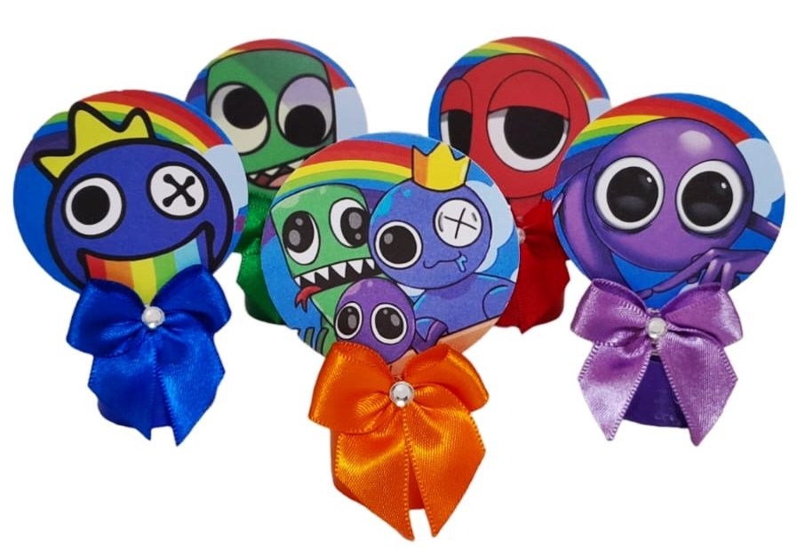 Kit imprimible gratis Rainbow Friends Purple candy bar