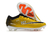 Chuteira Nike Mercurial Vapor 15 Air Zoom FG tendo como cor predominante o Amarelo, e o Branco, Preto e Laranja como cores adicionais