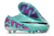 Chuteira Nike Mercurial Vapor 15 Air Zoom SG-PRO nas cores Azul e Roxo com detalhes em Preto