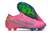 Chuteira Nike Mercurial Vapor 15 Air Zoom FG nas cores Rosa e Azul com solado na cor Verde