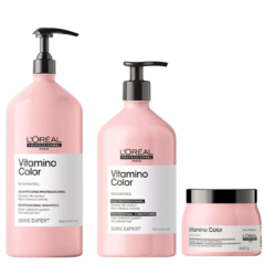 Kit Shampoo 1500ml, Acondicionador 750ml Y Mascara 500ml Vitamino Color Loreal Professionnel