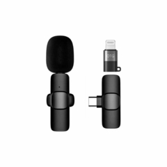 Microfono Corbatero Inalambrico Compatible iPhone Y C Negro