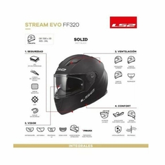 Casco Moto Ls2 Integral 320 Evo Negro Mate - HURLINBOX