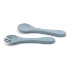 Set Cubierto Cuchara Tenedor Silicona Flexible Bebe Free Bpa en internet