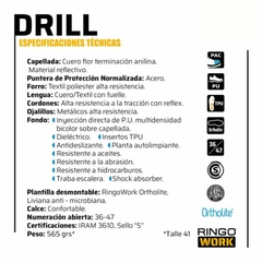 Zapato De Trabajo Seguridad Ringo Work Drill Puntera Acero en internet