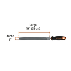 Lima Plana Muza De 25cm Mango Comfort Grip Truper 11241 - comprar online