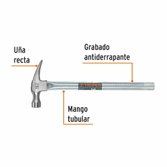 Martillo Uña Recta 16 Oz, Mango Tubular Pulido, Truper 16702 en internet