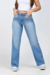 Calça Jeans Feminina Wide Leg Cintura Alta Azul Claro na internet