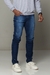Calça Jeans Média Com Puídos Masculina Azul - comprar online