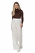 Calça Wide Leg Viscose com Fenda Off White - loja online