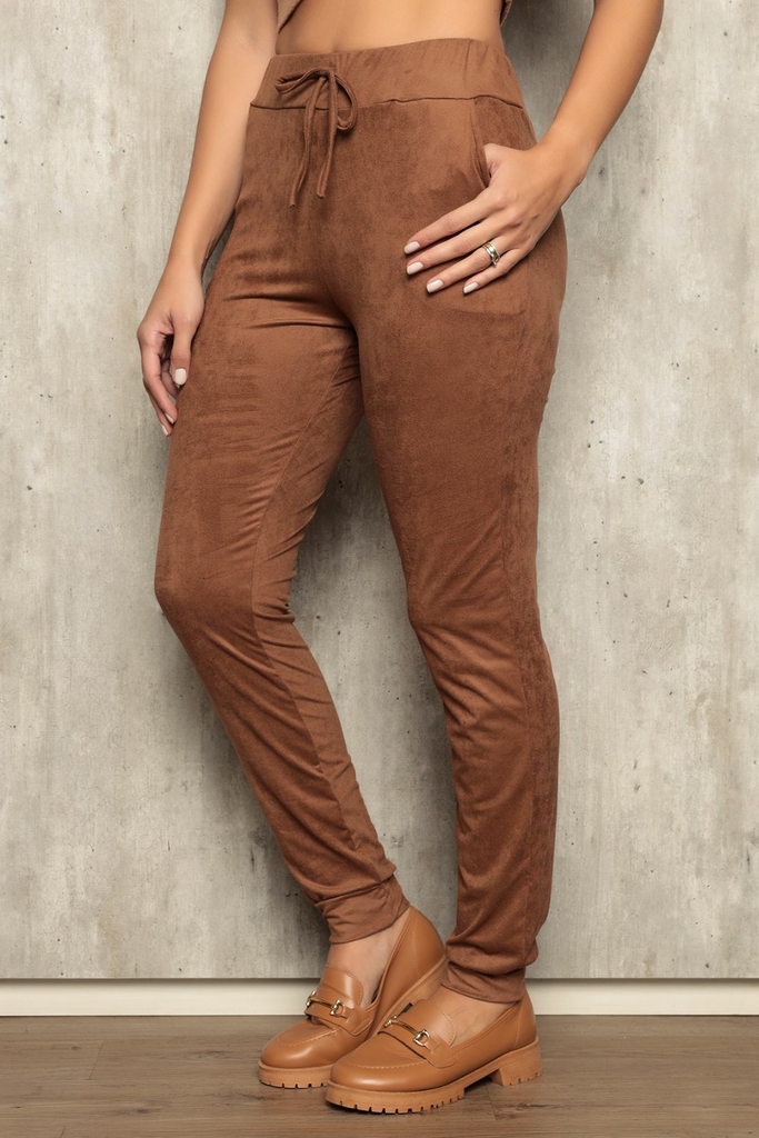 Cal a Comfy Jogger Suede Feminina Marrom Claro