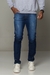 Calça Jeans Média Com Puídos Masculina Azul