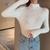 Suéter feminino de manga comprida e gola alta - We Happy Shop