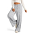 Calça Moletom Wide leg Forrada Yoga StreetWear Cintura alta com Vinco Coloridas - We Happy Shop