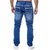 Calça Jeans Masculina Streetwear com Bolsos e Corte Reta Azul na internet