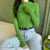 Suéter feminino de manga comprida e gola alta - comprar online