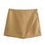 Shorts Saias assimétrico transpassado vintage cintura alta lateral zíper skort - We Happy Shop