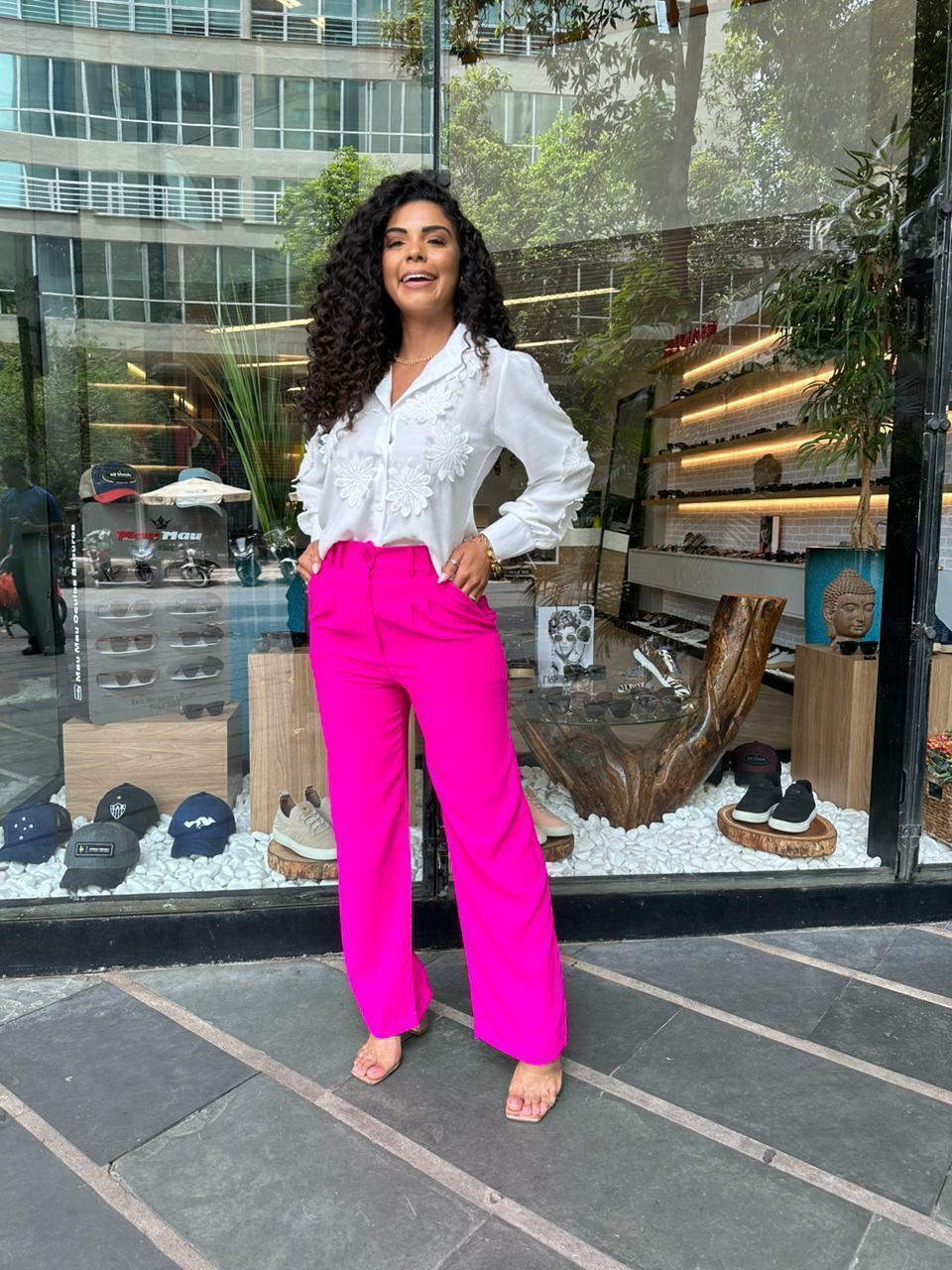 Calça pantalona rosa pink sales