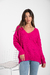 Sweater escote v trenzado - tienda online