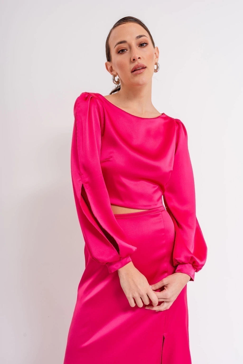 Blusa manga larga abierta hotsell